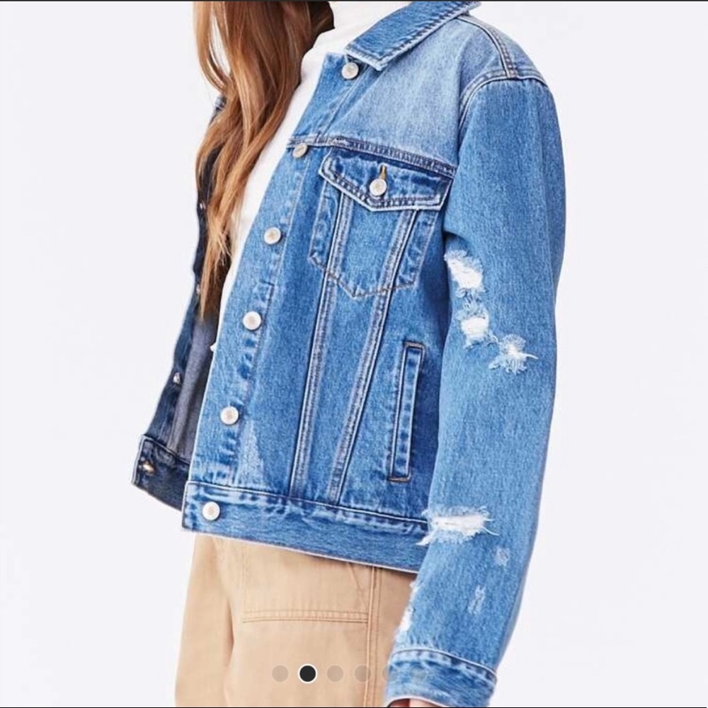 Forever 21 Distressed Denim Jacket